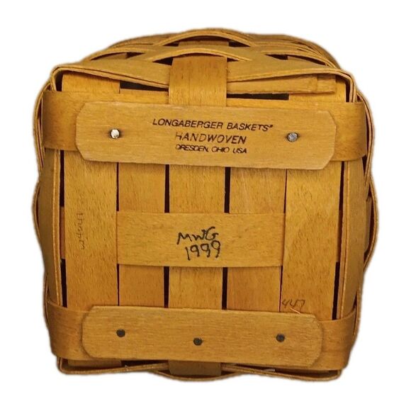 Vintage Longaberger 1999 Small Spoon Holder Handwoven Basket 6" X 5" Excellent - Picture 3 of 8